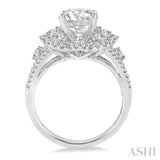 Flower Semi-Mount Diamond Engagement Ring