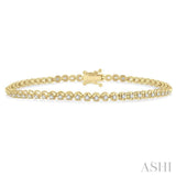 1 Ctw Round Cut Diamond Illusion Tennis Bracelet in 14K Yellow Gold