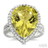 Pear Shape Gemstone & Diamond Ring