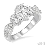 Pear Shape Semi-Mount Diamond Engagement Ring