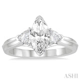 Marquise Shape Semi-Mount Diamond Engagement Ring