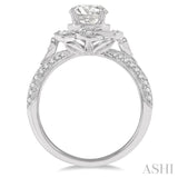 Flower Semi-Mount Diamond Engagement Ring