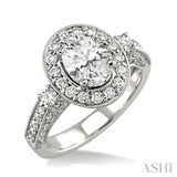 Oval Shape Semi-Mount Diamond Engagement Ring