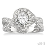 Pear Shape Semi-Mount Diamond Engagement Ring