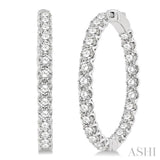 1-Inch Round Inside-Out Diamond Hoop Earrings