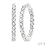 1-Inch Round Inside-Out Diamond Hoop Earrings