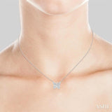 1/20 Ctw Butterfly Petite Round Cut Diamond Fashion Pendant With Chain In 10K White Gold