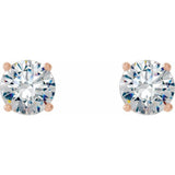 14K Rose 1 1/2 CTW Lab-Grown Diamond 4-Prong Stud Earrings