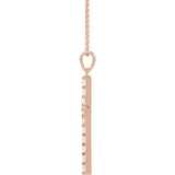 14K Rose 1/10 CTW Lab-Grown Diamond Cross 18