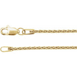 14K Yellow 1.25 mm Wheat 24" Chain