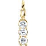 14K Yellow 1/3 CTW Lab-Grown Diamond Three-Stone Pendant