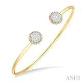 Stackable Halo Lovebright Essential Diamond Open Cuff Bangle