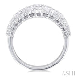 2 3/8 Ctw Baguette and Round Cut Diamond Fashion Band in 14K White Gold