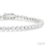 Hexagon Shape Bezel Set Diamond Tennis Bracelet