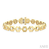 1 5/8 ctw Double Hexagon Round Cut Diamond Fashion Bracelet in 14K Yellow Gold