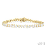 5 3/4 ctw Mixed Cut Diamond Fashion Bracelet in 14K Yellow Gold