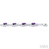 Silver Gemstone & Diamond Bracelet