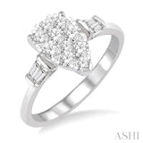 Pear Shape Lovebright Diamond Engagement Ring