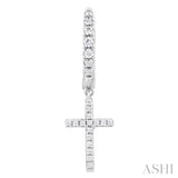1/3 Ctw Petite Cross Round Cut Diamond Fashion Huggies in 10K White Gold