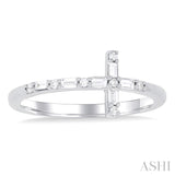 Sideway Cross Baguette Diamond Fashion Ring