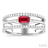 East-West Gemstone & Diamond Ring