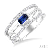 East-West Gemstone & Diamond Ring