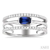 East-West Gemstone & Diamond Ring