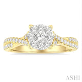 Round Shape Lovebright Diamond Engagement Ring