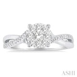 Round Shape Lovebright Diamond Engagement Ring