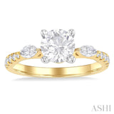 Round Shape Semi-Mount Diamond Engagement Ring