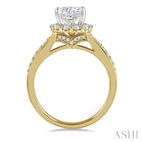 Cushion Shape Semi-Mount Halo Diamond Engagement Ring