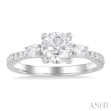 Round Shape Semi-Mount Diamond Engagement Ring