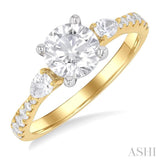 Round Shape Semi-Mount Diamond Engagement Ring