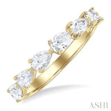 1 Ctw East-West Pear Shape Diamond Fashion Ring in 14K Yellow Gold