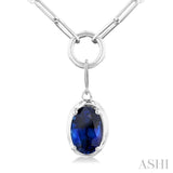 Oval Shape Gemstone Solitaire Pendant