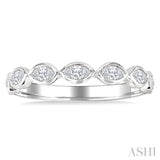 3/4 Ctw East-West Set Marquise Cut Bezel Diamond Stackable Fashion Band in 14K White Gold