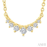 1/8 Ctw Graduated Diamond Smile Petite Necklace in 10K Yellow Gold