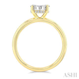 1/2 Ctw Bold Shank Oval Shaped Lovebright Round Cut Diamond Ring in 14K Yellow and White Gold