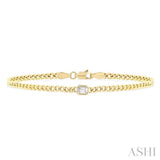 1/4 Ctw Emerald Cut Diamond Curb Link Bracelet in 14K Yellow Gold
