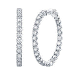 Lab Grown Diamond 2 ct In Out Hoop Earrings