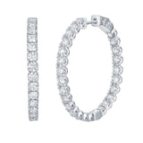 Lab Grown Diamond 3 ct In Out Hoop Earrings