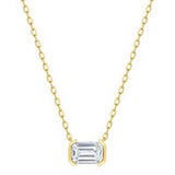 Lab Grown Diamond 2ct Emerald Solitaire Necklace