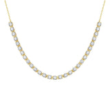 Lab Grown Diamond 6ct Round chennal set Tennis Necklace