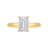 Lab Grown Diamond 2.58ct Radiant Solitaire with hidden halo Ring