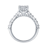 Lab Grown Diamond 2.80ct Emerald Solitaire with diamond shank ring