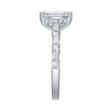 Lab Grown Diamond 2.80ct Emerald Solitaire with diamond shank ring