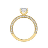 Lab Grown Diamond 2.58ct Radiant Solitaire with hidden halo Ring