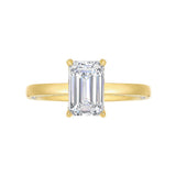 Lab Grown Diamond 2.58ct Radiant Solitaire with hidden halo Ring