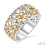 1/3 Ctw Round Cut Diamond Fashion Band in 14K White and Yellow Gold