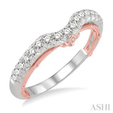 1/3 Ctw Round Cut Diamond Wedding Band in 14K White and Rose Gold
